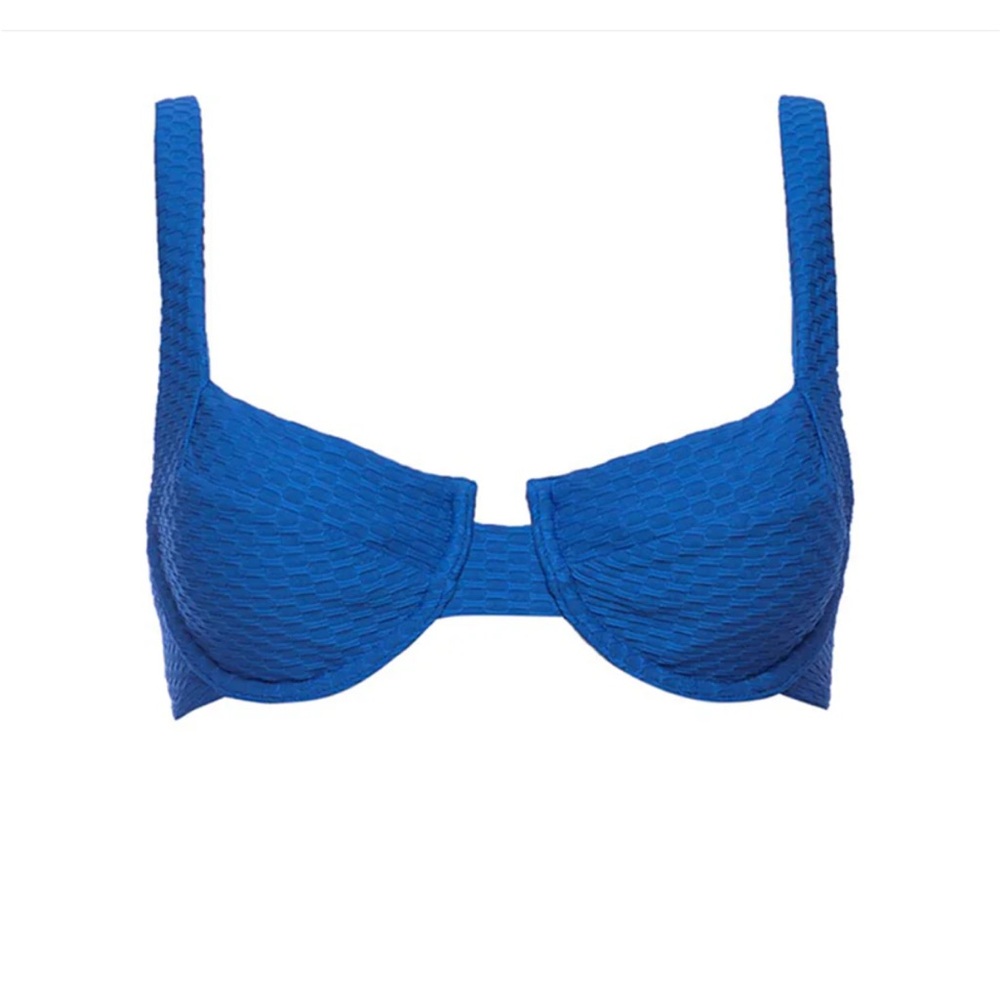 vetchy Blue Textured Underwire Bikini Top - Women Swim